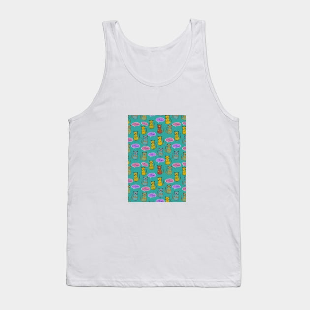 Cat Pattern Tank Top by AnimalPatterns